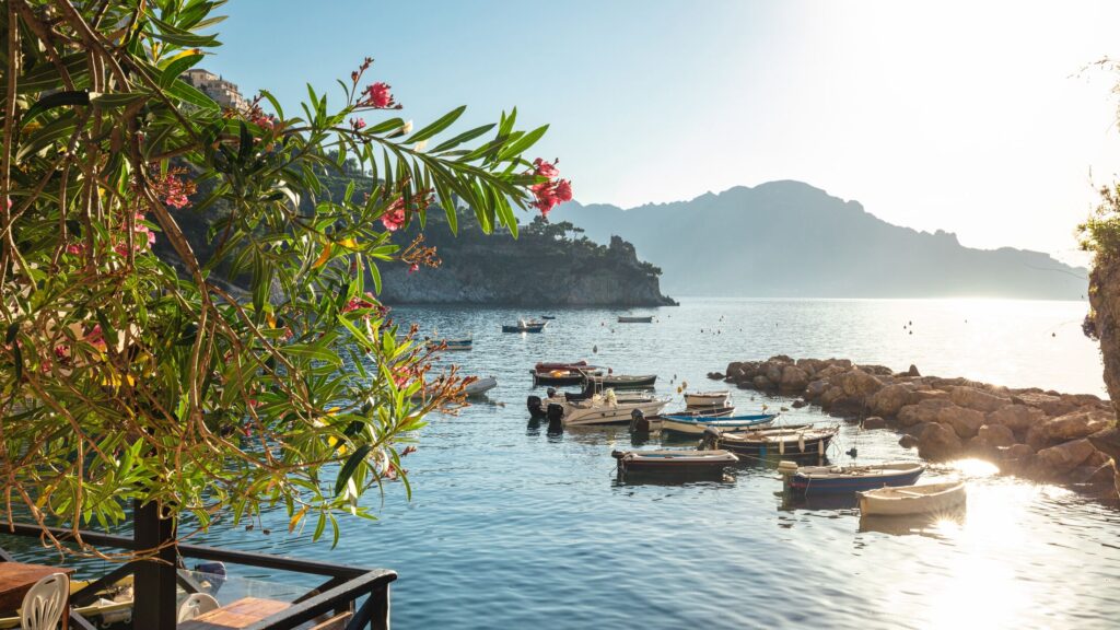 Sea view from the Amalfi Coast near Conca dei Marini